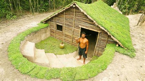 Build Secret Underground Grass House Youtube