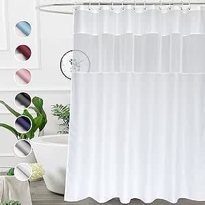 Amazon Ufriday White Shower Curtain With Light Filtering Window