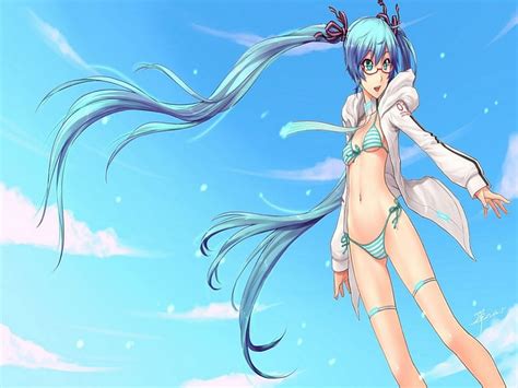 Miku In Bikini Vocaloid Miku Sexy Bikini Sweet Cute Hatsune Girl Hd Wallpaper Peakpx