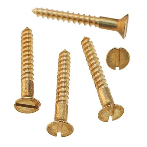 Historic Houseparts Inc Wood And Machine Screws Flat Head Slotted Brass Wood Screws 7 X 1