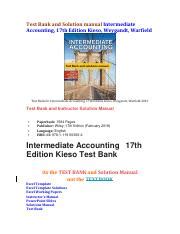 Toaz Info Test Bank And Solution Manual Intermediate Accounting 17th