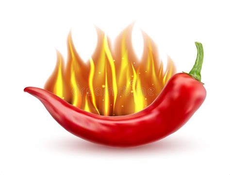 Red Hot Flamed Pepper Vector Set Chilli Fire Peppers In Cartoon Style