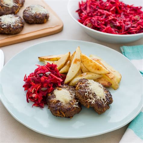 Naked Beef Burgers With Beetroot Salad And Chunky Chips My Food Bag