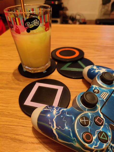 PlayStation PS4 buttons glass coasters by nours | Download free STL ...