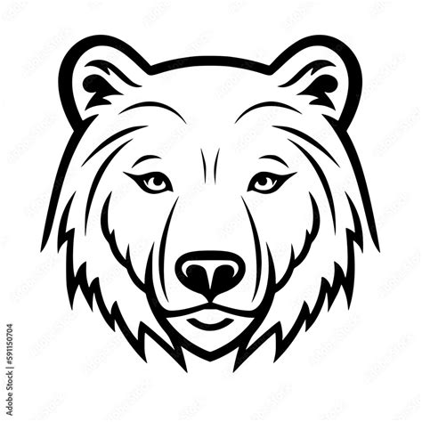 Polar bear head vector illustration isolated on transparent background ...