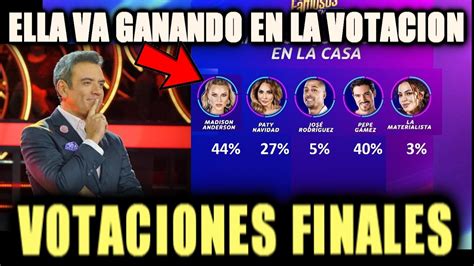 ASI VAN LAS VOTACIONES FINALES ELLA VA GANANDO LA CASA DE LOS FAMOSOS