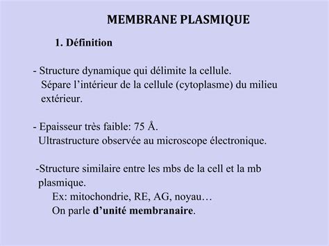 Solution Cours Bc Membrane Plasmique Studypool