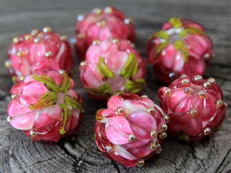 Handmade Floral Lampwork Beads Sra Lampwork Glass Beads