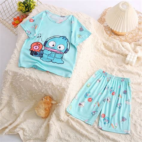 Summer Kawaii Sanrios Kuromi Pajamas Set Cute Anime Cinnamoroll My