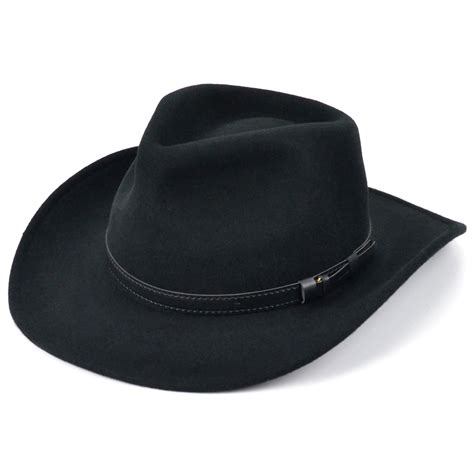 Waterproof Wool Felt Hat Stetson Cowboy Quality Mens Fedora New Black Brown Ebay