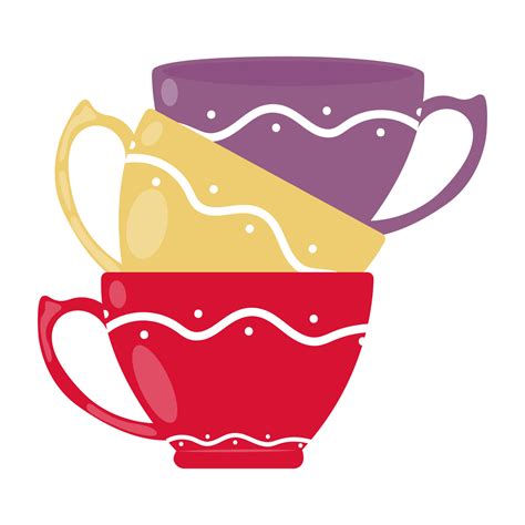 stack  tea cups   colors stacked   top