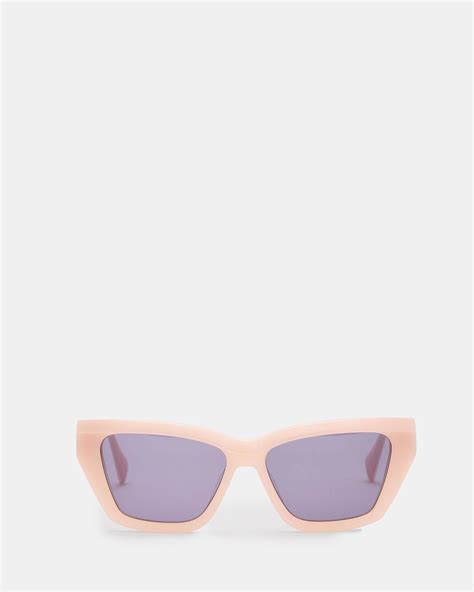 Allsaints Kitty Rectangular Cat Eye Sunglasses In Plaster Pink Endource