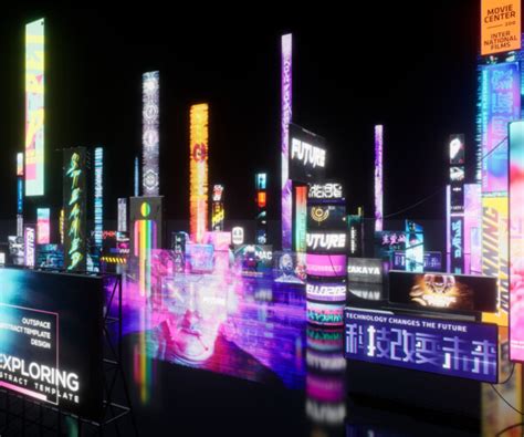 ArtStation - Cyberpunk Billboards Signs Set | Resources