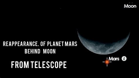 Reappearance Of Planet Mars Behind The Moon Captured From Telescope 🔭👍💯