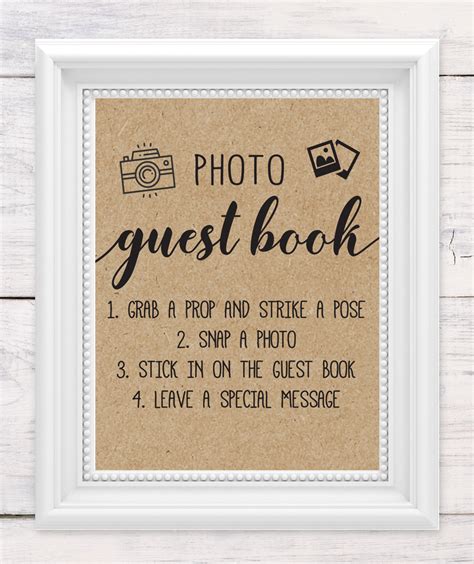 Photo Guest Book Sign Baby Shower Game Rustic Baby Shower Country