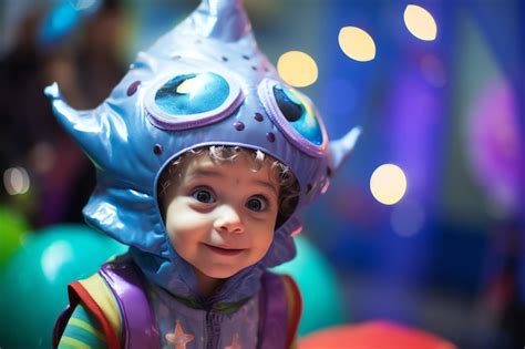 Premium Ai Image Baby Alien Girl Attending A Space Themed Birthday