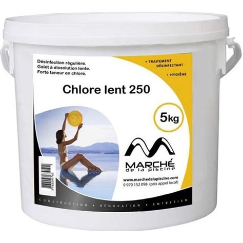 Galets Chlore Lent Marchedelapiscine 250g Seau 5 Kg Cdiscount Jardin