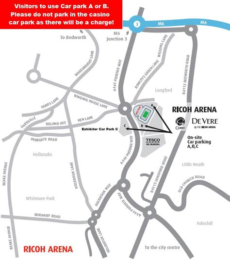 Ricoh Arena Car Park Map