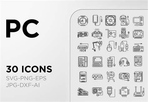 Computer Hardware Icon Pack Masterbundles