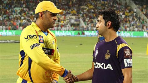 MS Dhoni Gautam Gambhir Reunion Gets Iconic Mention As KKR Meet CSK In