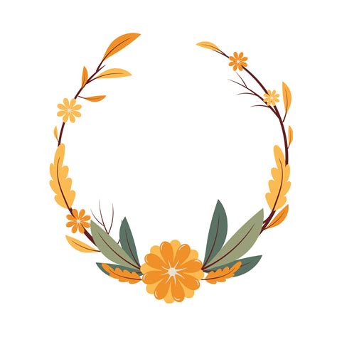 Free Fall Leaves And Flowers Wreath Vector Template Edit Online