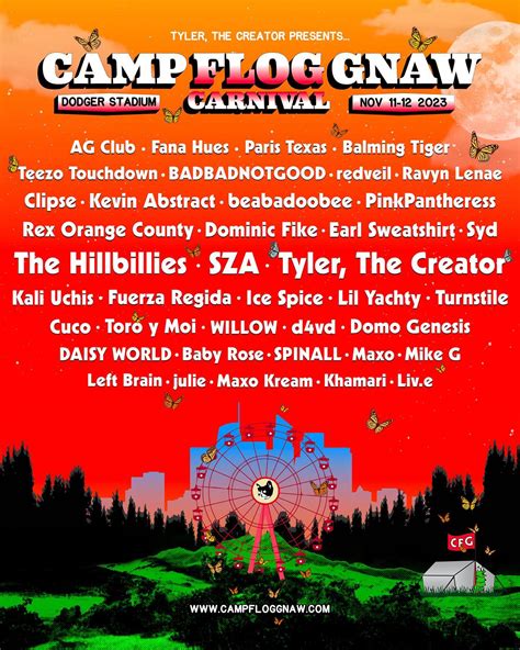 Tyler The Creator Clipse SZA And More Set For Camp Flog Gnaw