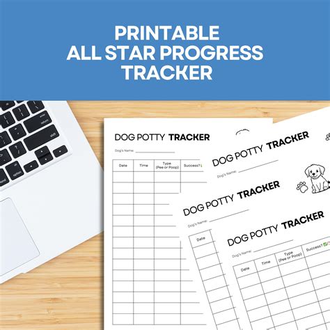 Printable Dog Potty Tracker Sheet, Instant Download, 8.5x11 PDF - Dog