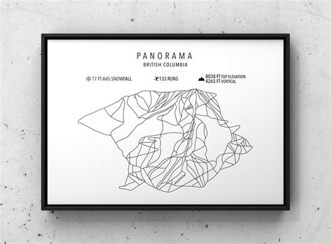 Panorama Ski Map Physical Print panorama British Columbia - Etsy Canada