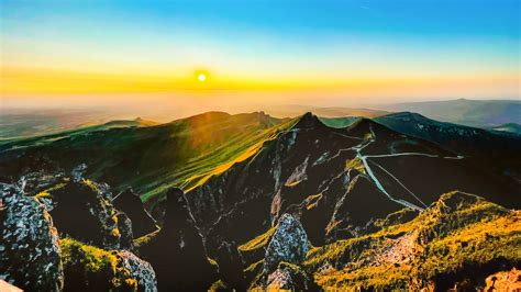 Puy De Sancy Coucher De Soleil Au Sommet Du Puy De Sancy