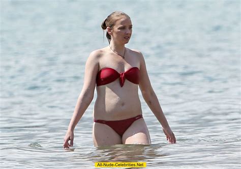 Elisabeth Harnois In Red Bikini On A Beach