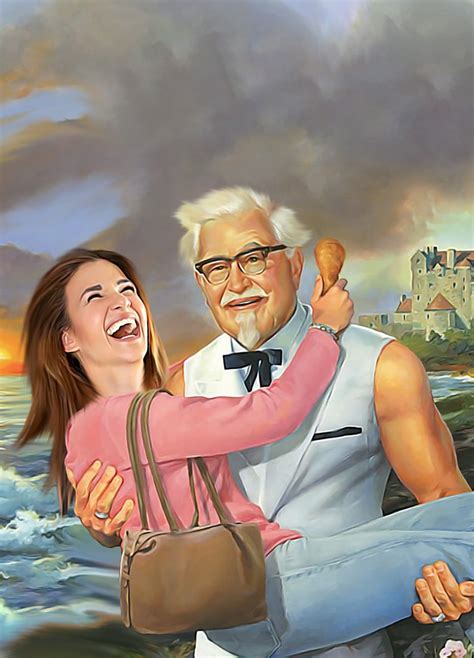 Custom Colonel Sanders Fried Chicken KFC Portrait Colonel Sanders Gifts ...