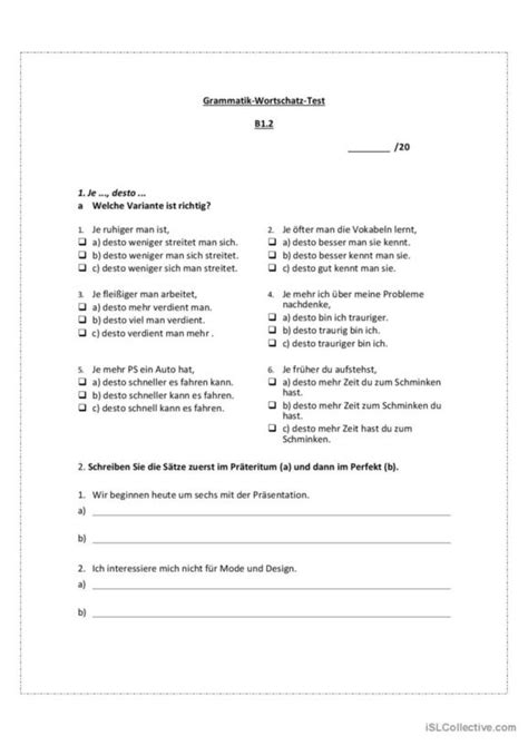 15 Konzessivsätze Deutsch DAF Arbeitsblätter pdf doc