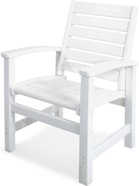 Polywood 1910 Wh Signature Dining Chair White Patio Dining Chairs Patio Lawn