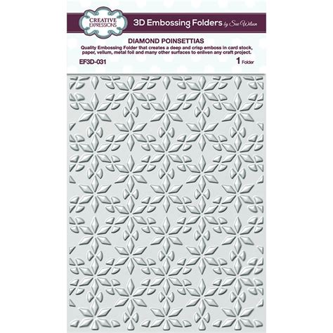 Sue Wilson 3D Embossing Folder Diamond Poinsettias EF3D 031