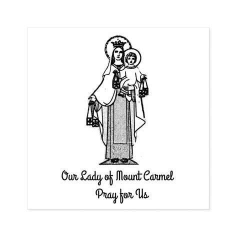 Our Lady Of Mount Carmel W Scapular Rubber Stamp Zazzle Lady Of