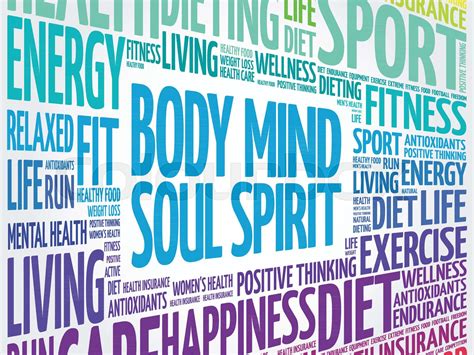 Body Mind Soul Spirit Word Cloud Stock Vector Colourbox