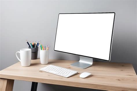 Premium Photo Laptop With A White Screen Isolated Working Desk