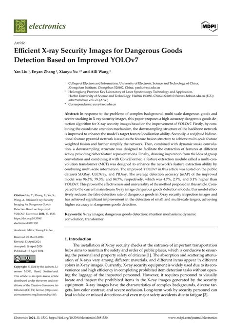 PDF Efficient X Ray Security Images For Dangerous Goods Detection