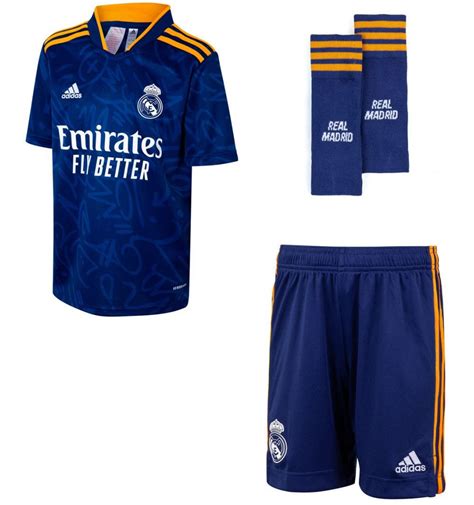 Conjunto Adidas Real Madrid Niños Segunda Equipación 2021 2022 HC5890