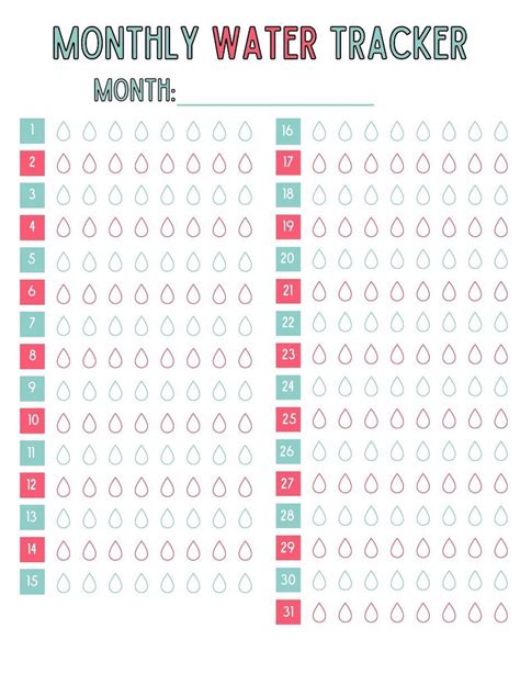 Free Monthly Water Tracker Printable Tips For Tracking Originalmom