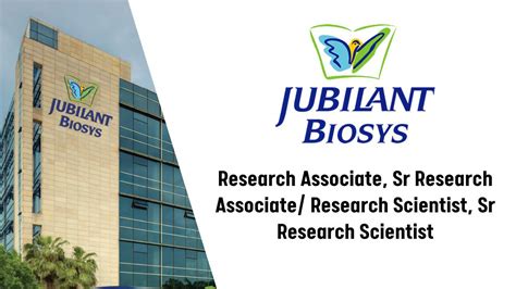 Jubilant Biosys Hiring For Research Associate Sr Research Associate