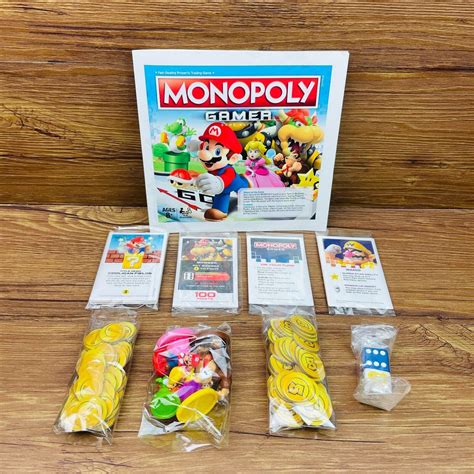 Monopoly Gamer Super Mario Bros Board Game Complete W Poster Wario Hasbro 2017 4545661048