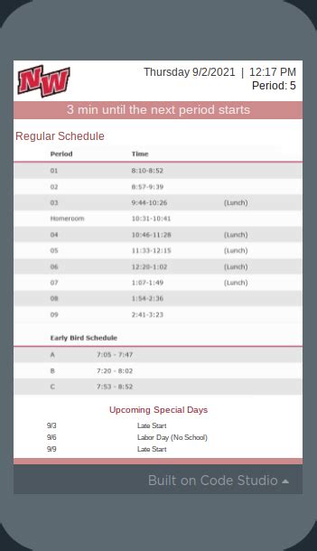 Announcement New Bell Schedule App Niles West News