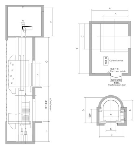 Circular Elevator Dimensions Sketch Coloring Page