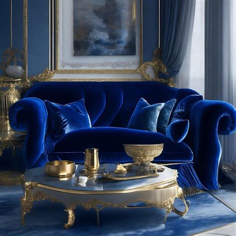 Royal Blue Sofa | Cabinets Matttroy