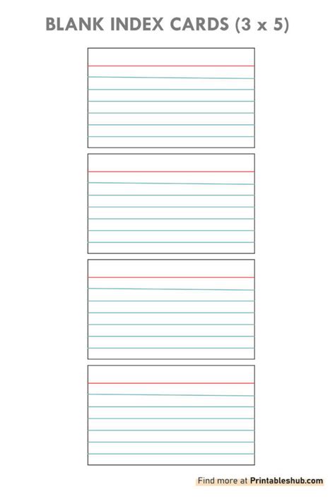 Printable Blank Index Cards Template PDF - Worksheets Library