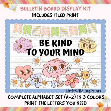 Retro Mental Health Matters Bulletin Board Kit Mental Health Awareness