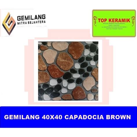 Jual Keramik Lantai Gemilang 40x40 Capadocia Brown Kw 1 Shopee Indonesia