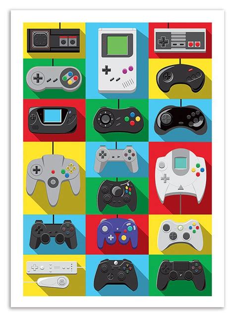 Poster Legendary Controllers Video Games Retro Video Games Retro