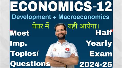 Class Economics Most Important Questions Economics Half Yearly